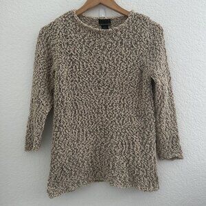 Sigrid Olsen Sport Chunky Knit Sweater Womens S Beige Textured Casual Grannycore